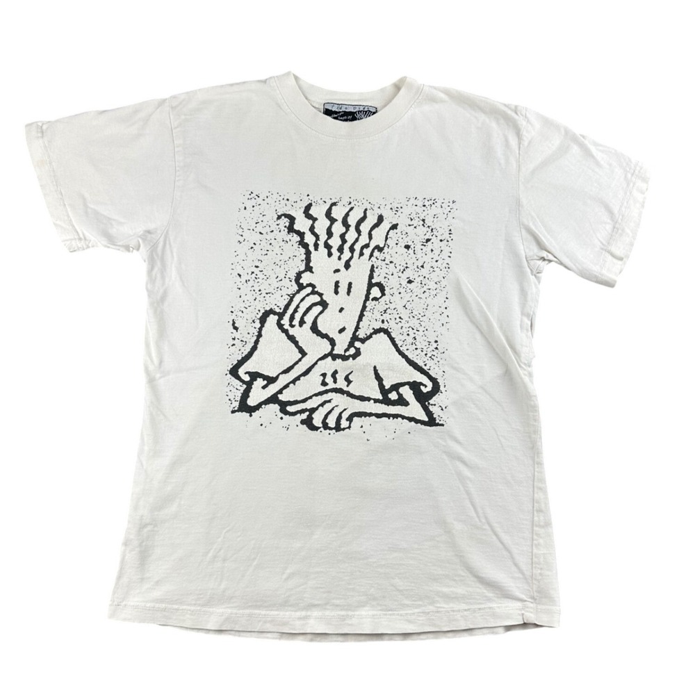 Vintage Fido Dido T-Shirt White Fido Dido Graphic Normal Is‎ Boring 1985 80s